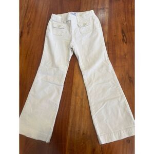 Old Navy Vtg Girls Y2K Corduroy Cords White Pants‎ Jeans Flare Boot Cut 6 FLAW